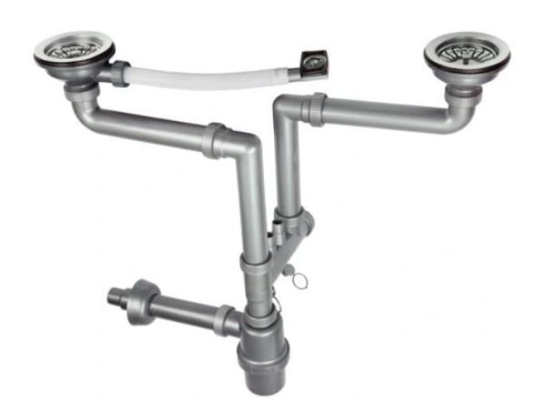 2-Bowl Sink Siphon - With 3.5' Overflow - Hj/S2063