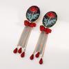 Personalized Enamel Flower Earrings Flower Button Multi-layer Tassel Earrings  Jewelry Gifts
