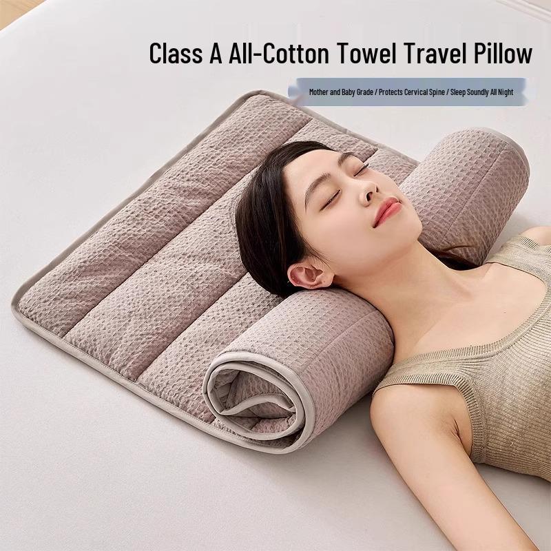 Class A Cotton Neck Protection Adjustable Travel Pillow & Dirt-Proof Sleeping Mat
