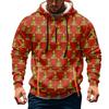 Men's Christmas Print Hooded Half-Zip Casual Sports Sweatshirt
