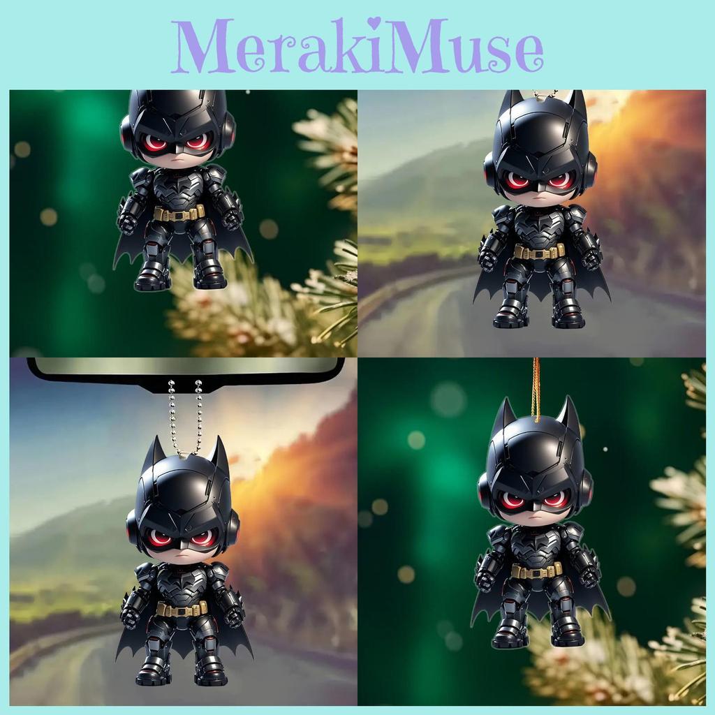 Süßer Cartoon-Batman-Muster-Acryl-Anhänger für die Innendekoration von Fahrzeugen