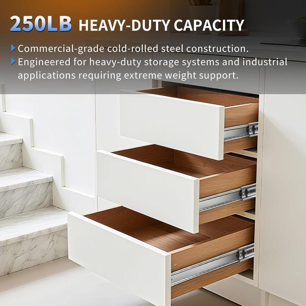 Full Extension Heavy Duty Drawer Slides Locking Cabinet Slide Ball Bearing Rails  Home Improvement