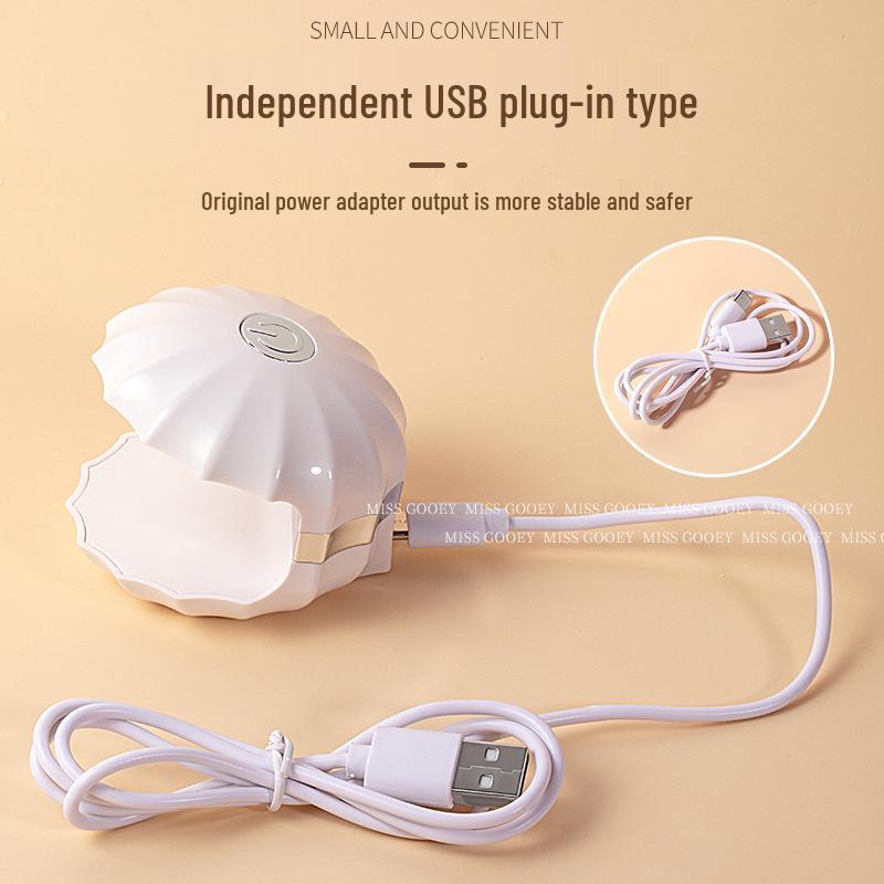 Mini Shell Quick-Dry Red Light Nail Lamp - No Blackening Handheld Gel Curing Device
