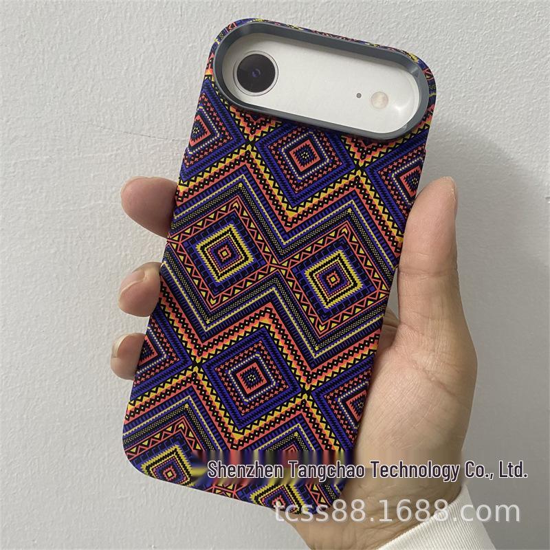 LUXO Magnetic Carbon Fiber iPhone 17 Air Case: Kevlar Texture Hard Shell for Men & Women