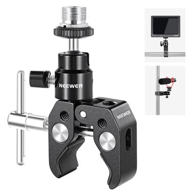 Neewer Crab Clamp Articulating Mini Ball Head with 1/4" To 5/8" Thread Compatible with Microphone Load Capacity: 1.5 Kg (ST48)