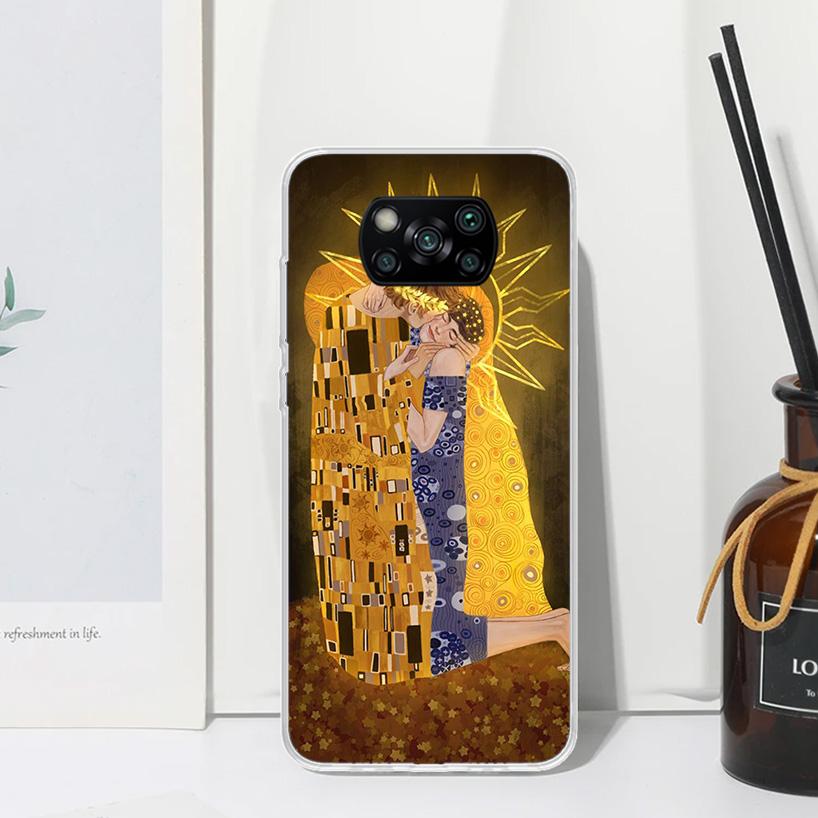 Kiss by Gustav Klimt Desig Phone Case For Xiaomi Poco X7 X6 X5 M7 M8 Pro F7 Ultra Redmi 15C 15 13C 13 12C 12 10 10C 10A Art Fund