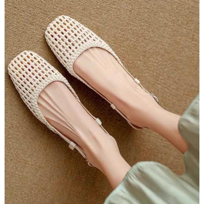 Fashion New Versatile Solid Color Summer Sandals Women's Pointed Toe Shoes Covered Toe Shoes Fashion Hollow High Heels Women's Sandals