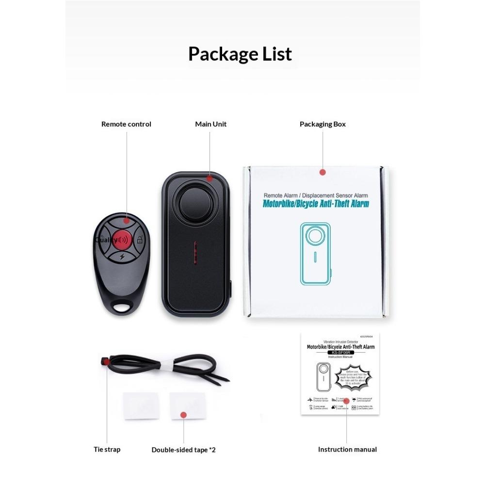 Car Bicycle Vibration Anti-theft Alarm, Outdoor Waterproof Remote Control Mountain Bike Large Volume Alarm