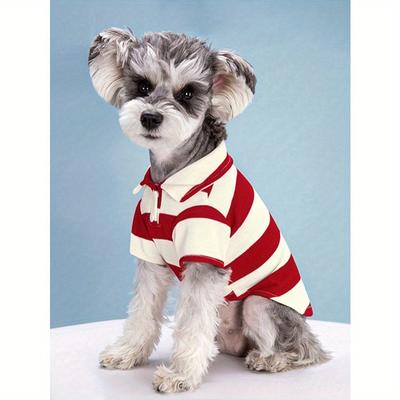 1 Pièce de Polo Simple Rayé Respirant Doux pour la Peau, Convient aux Chats et aux Chiens Vêtements T-shirt En Toutes Saisons(La taille est trop petite !!je