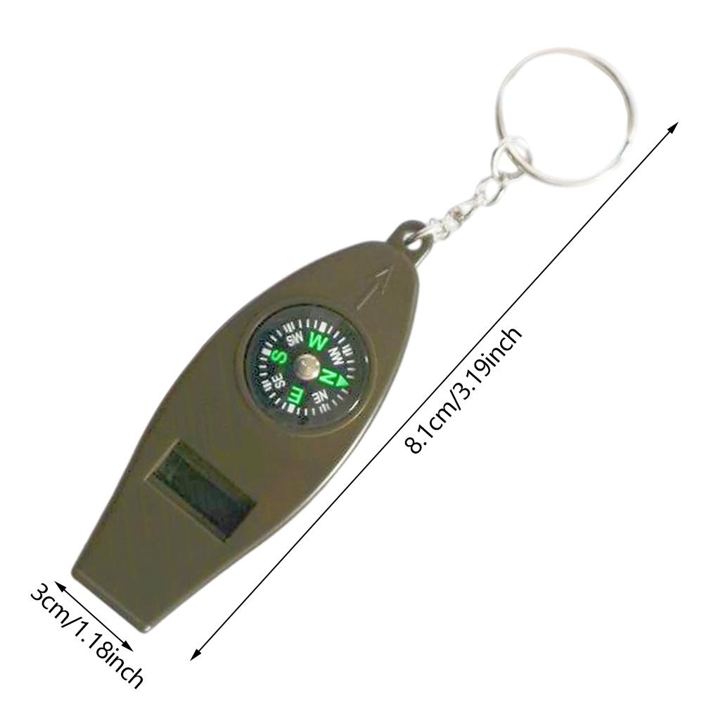 1Pc Safety 4 in 1 Emergency Whistle Compass Thermometer Survival Whistle Magnifier Camping Tools Outdoor Whistle Fishing Hiking