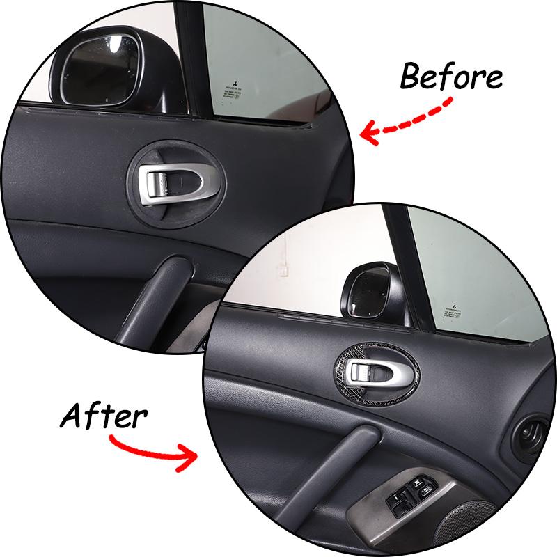 Soft Carbon Fiber Car Inner Door Bowl Handle Frame Trim Sticker For Mitsubishi Eclipse 2006-2011 Auto Interior