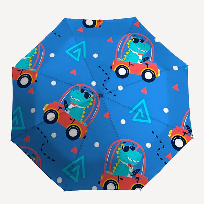 

1pc Dino Drive Automatic Folding Umbrella - Portable Collapsible 8-Rib Umbrella for All Seasons Durable Canopy yy251119124