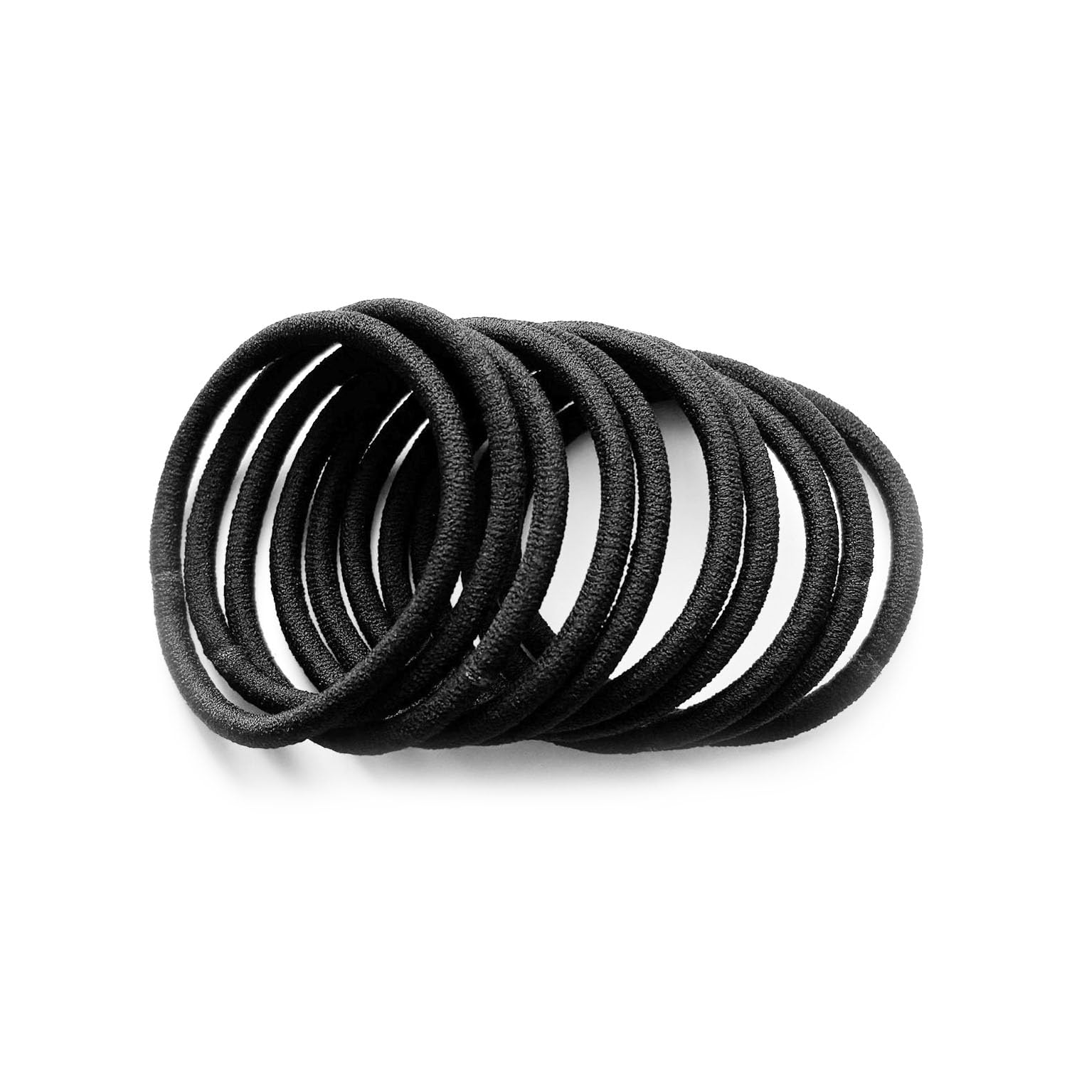 Hair tie ring rubber made Japan 10-piece set (black)