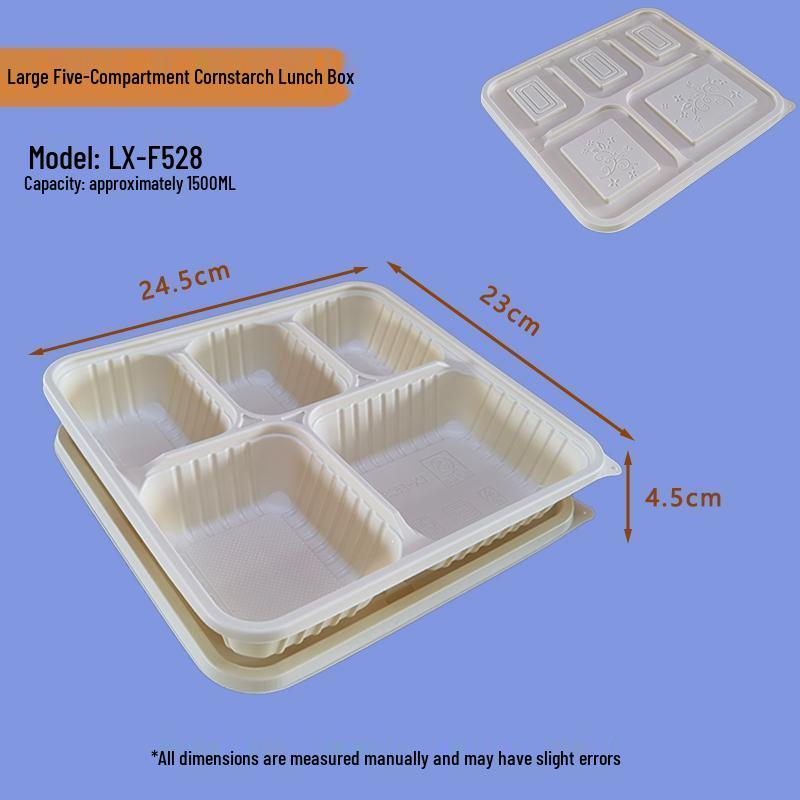 Eco-Friendly Biodegradable Corn Starch Lunch Box with Lid