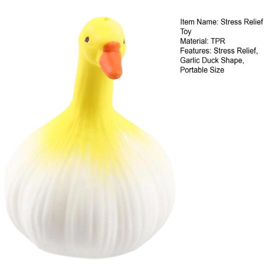 Stress Relief Garlic Duck Toy Squeeze Sensory Toy Soft Stretchy Duck Concentration Aid Hand Exercise Relaxation