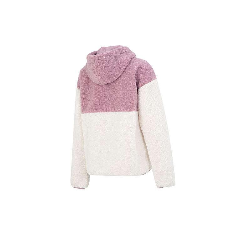 Adidas Velvet Jackets Women's Pink Hooded Thickened And Fleece Lined HN0670