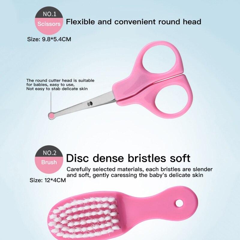 8Pcs Set Newborn Baby Care Kit Hair Brush Nail Clipper Baby Health Kits Infant Thermometer Grooming Brush Kit