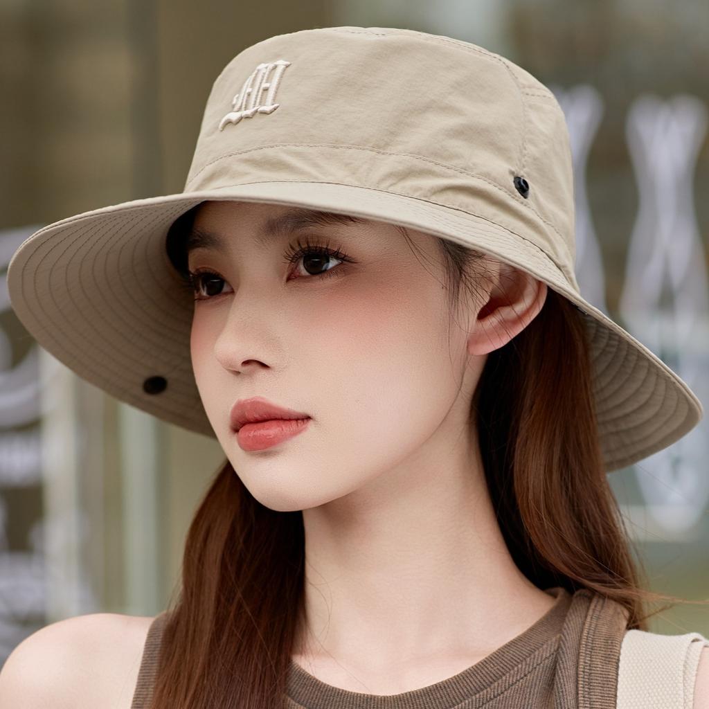 Bucket Hat Women Men Spring Summer Big Brim Fisherman Cap Outdoor Sunscreen Sun Hat Solid Color Simple Korean Sunhat Foldable