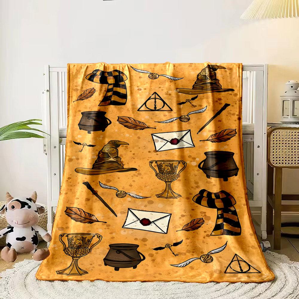 Harry Potter Elements Blanket Bedroom Blanket for Livingroom Couch Lunch Break Soft Cozy Throw for Friend's Festival Gift