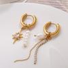 Elegant 18K Gold-Plated Stainless Steel Earrings with Freshwater Pearl Drops - High-End Luxury Niche Design