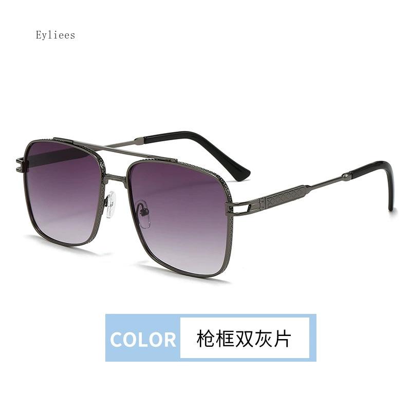 Men's Metal Sunglasses Square Half Frame Rice Nails Casual Trend Personality Retro Fashion Outdoor Sports Eyeglasses Gafas