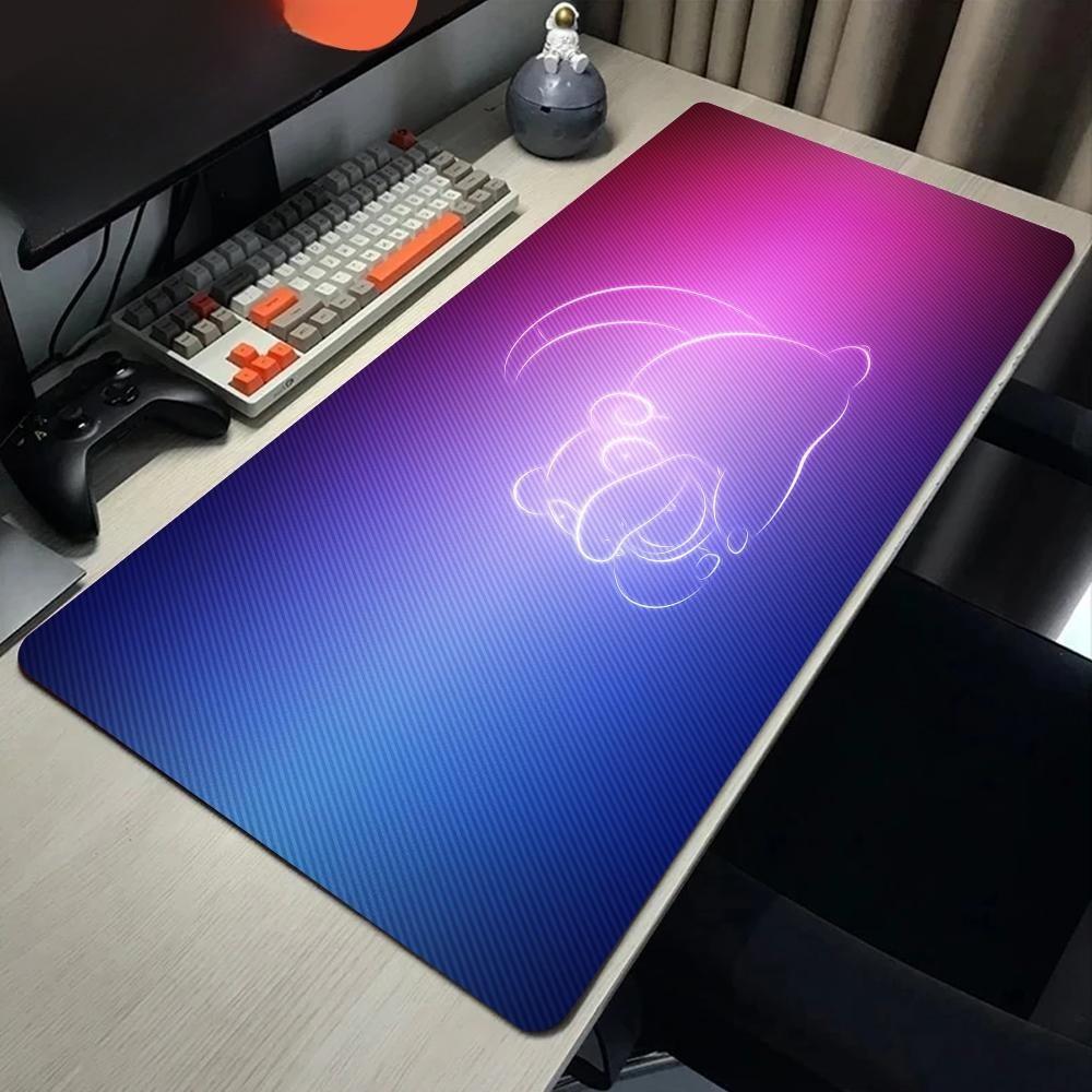 Cute Pokemon Psyduck Face Large Mouse Pad Pink Gaming Desk Mat Non Slip for Gamers 30x80x0.2cm
