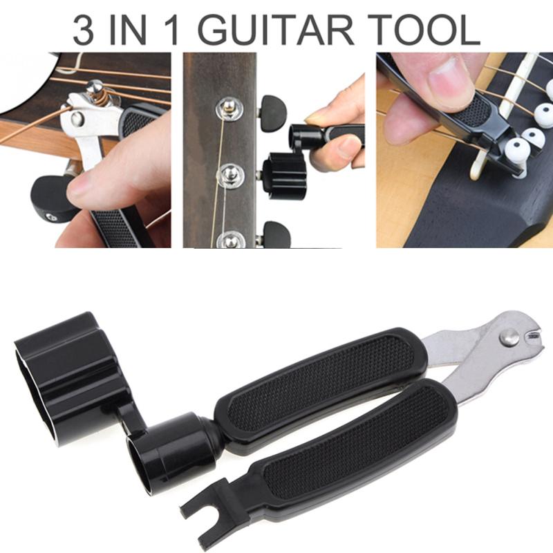 3 In 1 Multifunction Guitar Accessories Guitar Peg String Winder + String Pin Puller + String Cutter