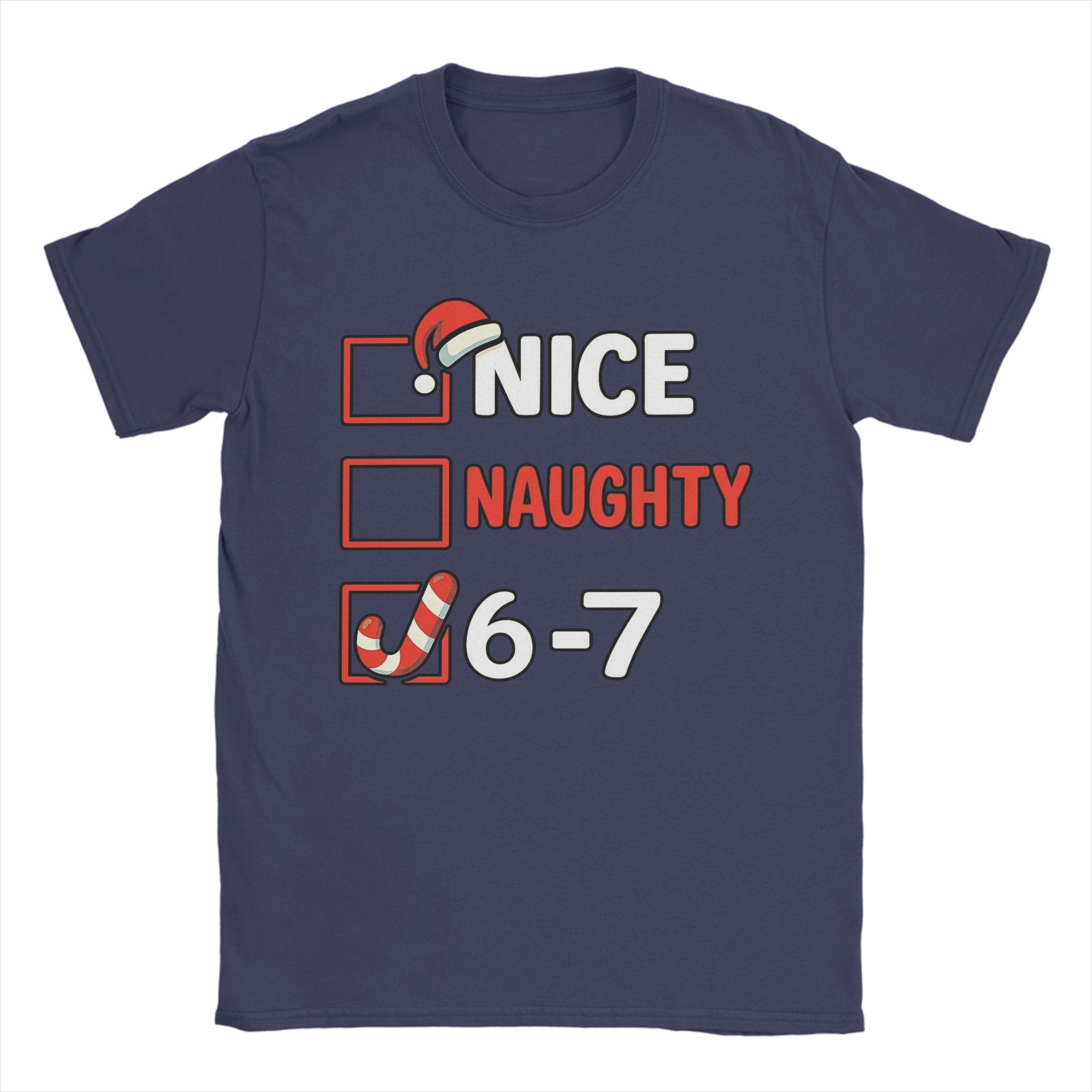 

Men s Nice Naughty 67 List 6-7 Meme Funny Christmas T Shirts Cotton Clothes Novelty Short Sleeve Crew Neck Tees T-Shirts XL