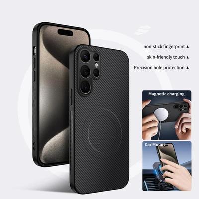 Magnetické bezdrátové nabíjecí pouzdro pro Samsung Galaxy S20 S21 FE S22 S23 Plus S24 Ultra S25 Edge Měkký silikonový kryt Pouzdra na telefon