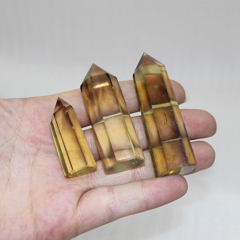 Citrine Natural Smokey Quartz Obelisk Crystal Wand Point Healing Decor Home