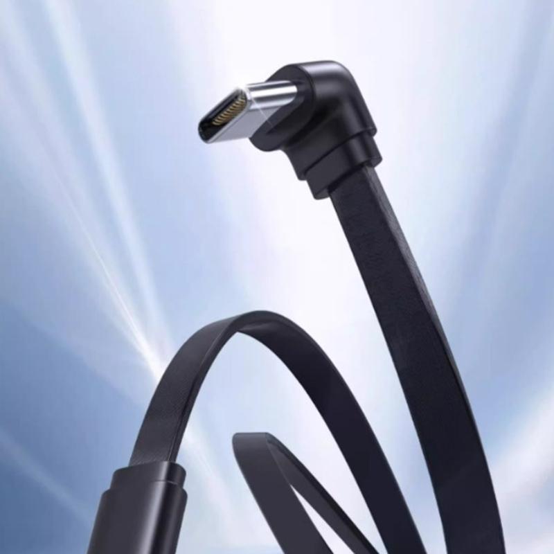 Short 66W USB C to USB C Fast Charging Cable With 90 Degree Bend Option for Mobile Devices and Gaming Consoles