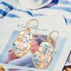 Abstract Face Pendant Earrings Geometric Face Dry Flower Earrings Dangle Earrings Alloy Material Gift for Girlfriends
