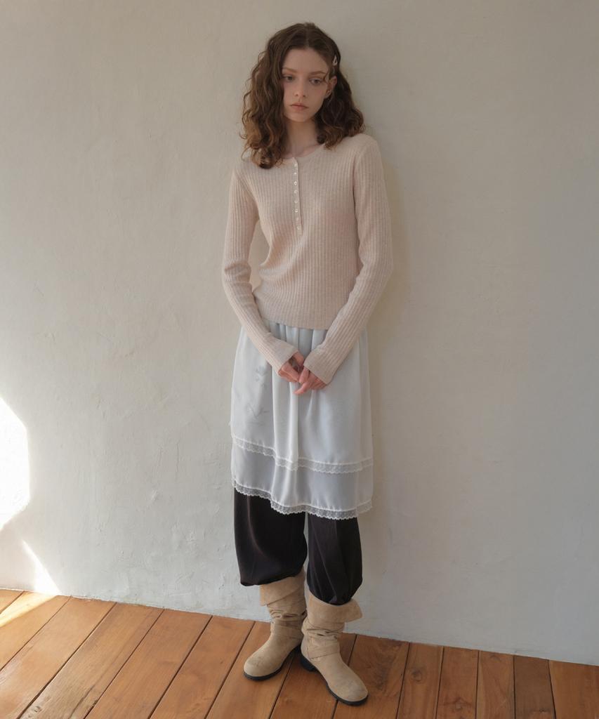 Aueonoseuteljia Deep Henry Neck Knit_Soft Pink(Oc26Kn01)