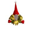 Festive Light-Up Gnome Ornament with Pine Branch for Wall & Door Décor