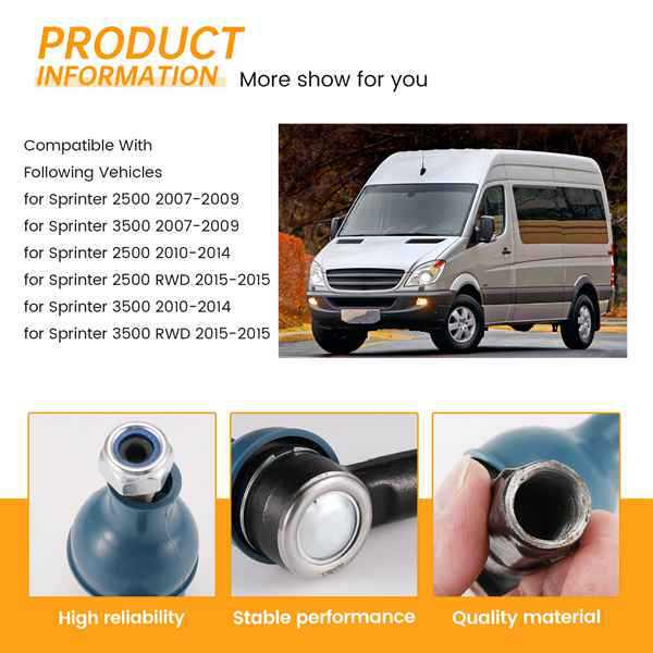 Black Metal Car Outer Tie Rod End for Dodge Sprinter None не указан
