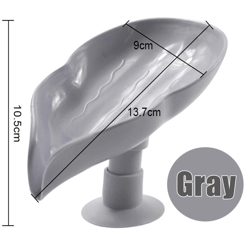 Leaf Shape Soap Box Drain Soap Holder Bathroom Accessories Suction Cup Soap Dish Tray Soap Dish for Bathroom Soap Container