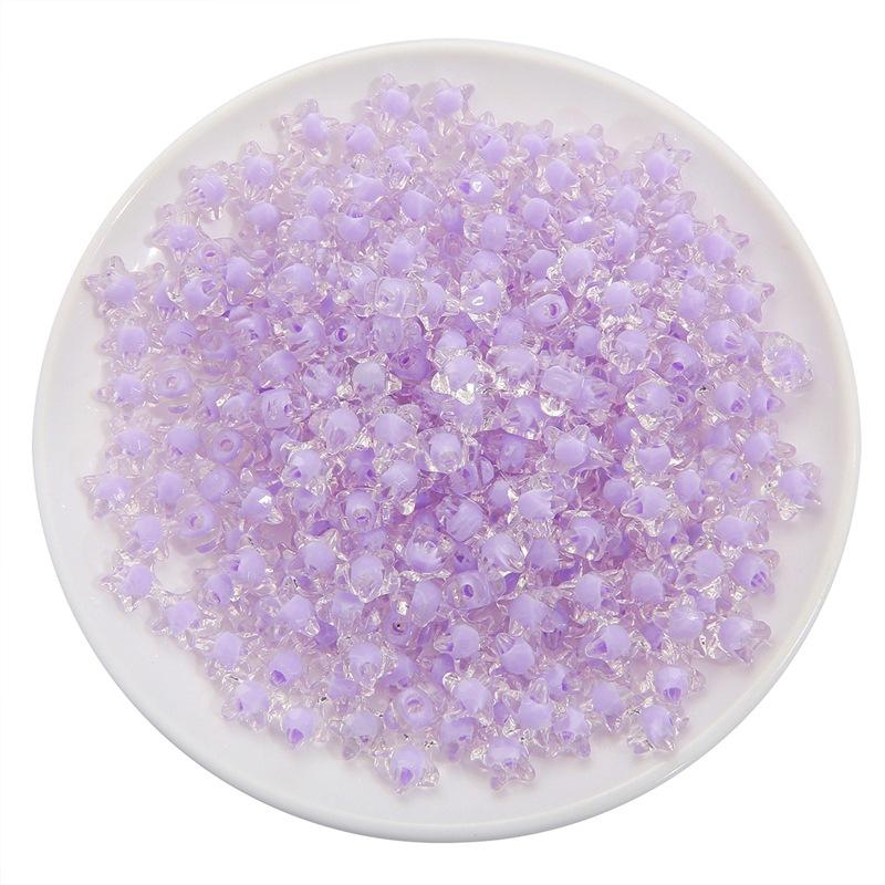 Lot de 80 perles créatives en acrylique, couleur bonbon, pour la fabrication de bijoux, forme étoile, 11 mm, perles en vrac populaires