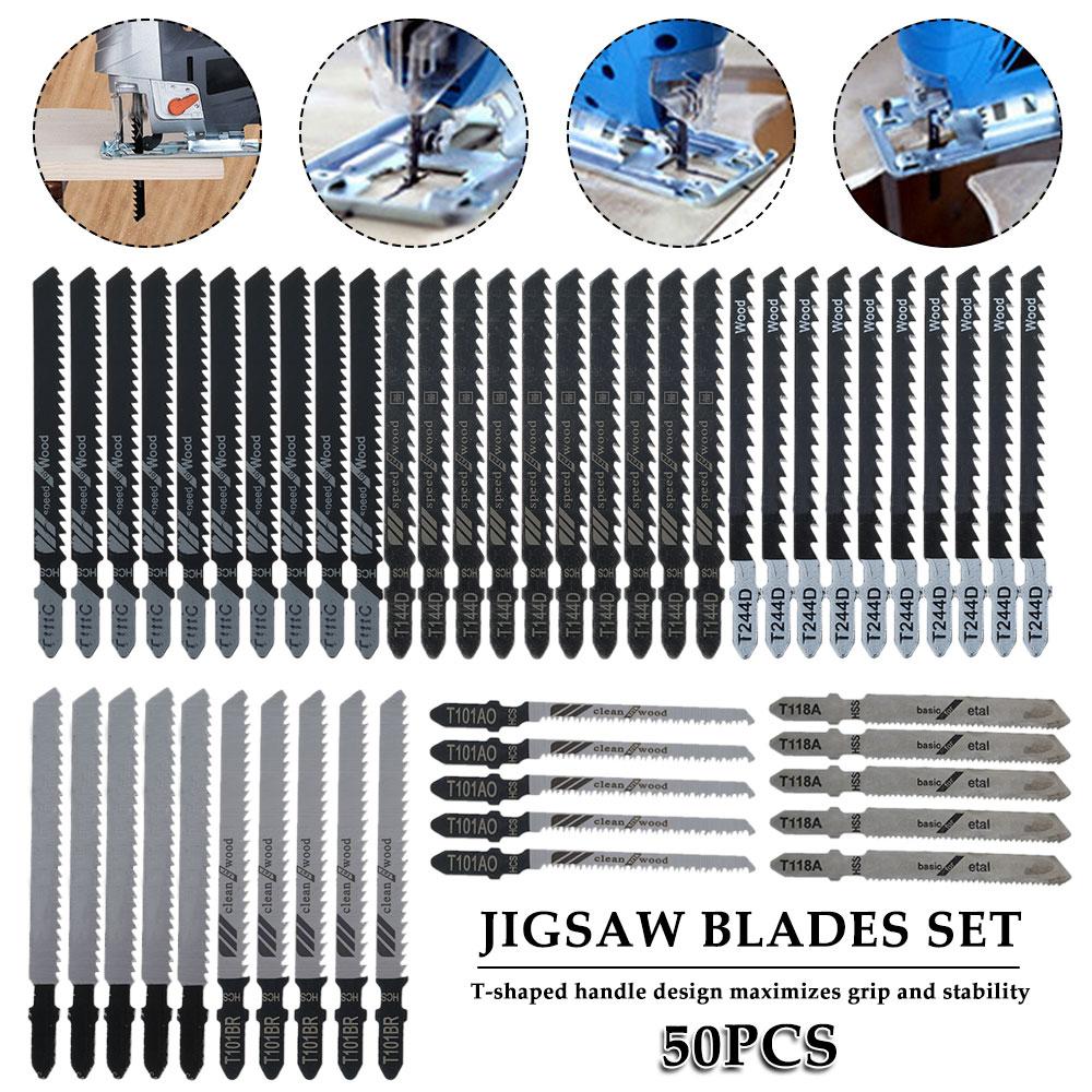 Jig Saw Blade Set High Carbon Steel Jigsaw Blade T-shank Fast Cutting Jigsaw Blade  Wood, Plastic and Metal Cutting T118A T101AO