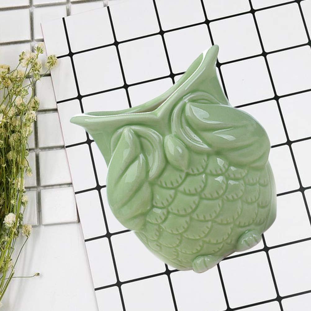 Happyyami Owl Design Ceramic Succulent Planter Pot for Home Office Decor Versatile Container for Cactus and Flowers Cute Animal Pot with Fine