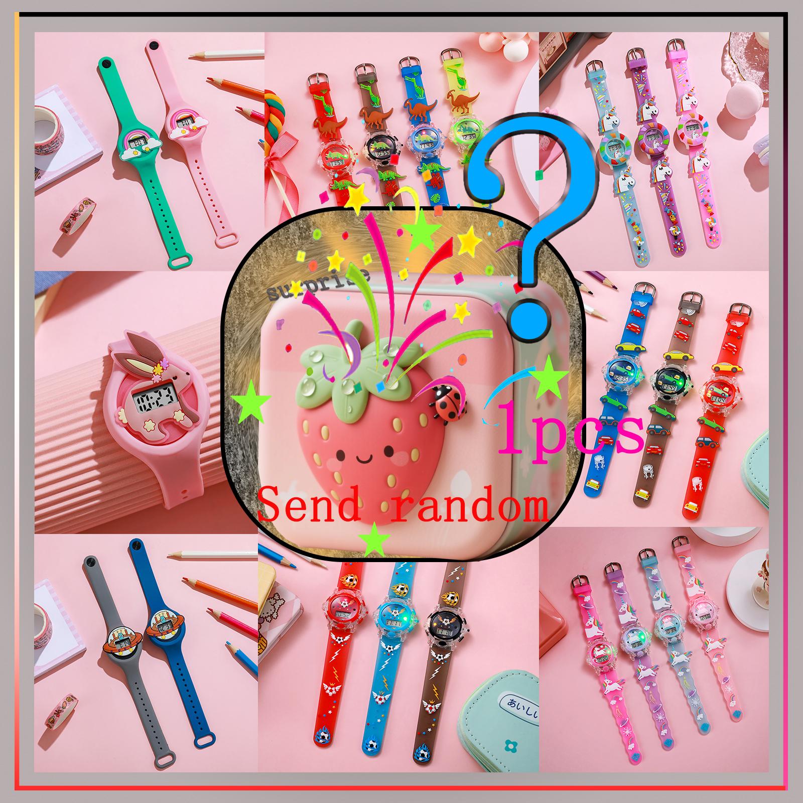 

Surprise blind box; Colorful unicorn style glowing night vision electronic display silicone strap student watch; Random style. разноцветный