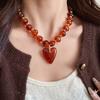 Beads Beaded Necklace Bohemian Style Pendant Jewelry New Heart Pendant Necklace  Party Accessory