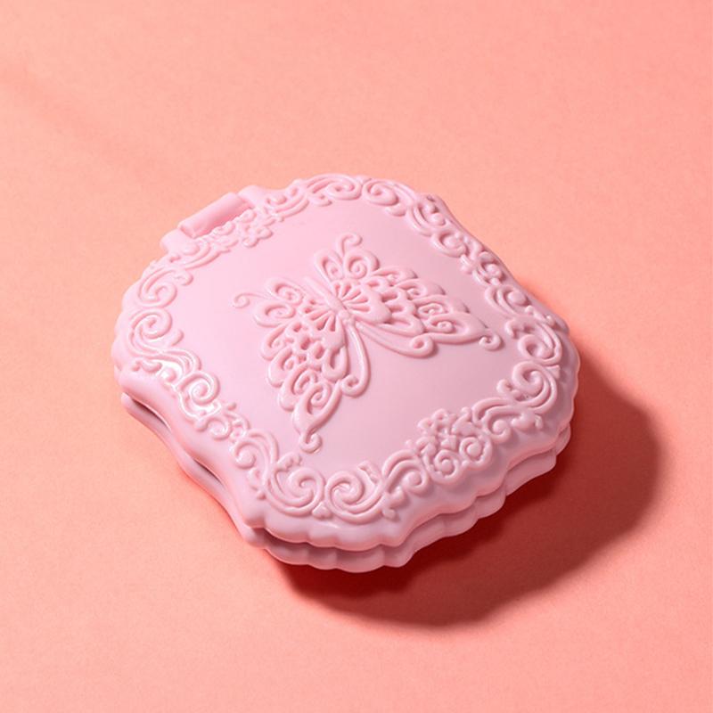 Espejo de Maquillaje Vintage Plegable Mariposa Redondo Chica Mujeres Chica Maquillaje Lindo Herramienta Cosméticos Regalo Pequeño de Mano Compacto Espejo de Bolsillo