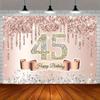 2D Luxury Rose Gold 45th Birthday Backdrop for Milestone Celebrations