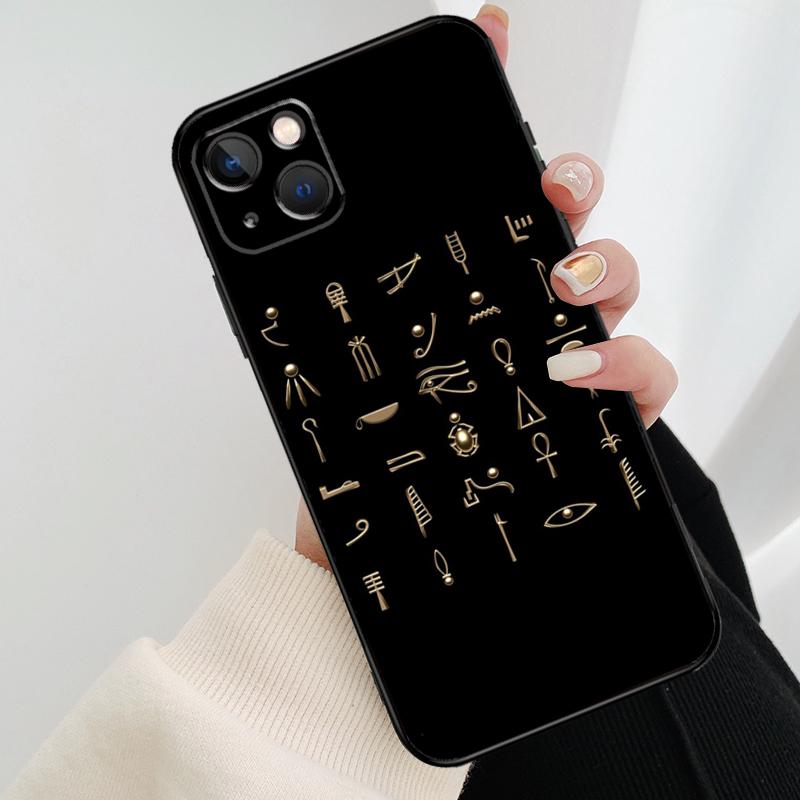 Egyptian Hieroglyphics Symbols Phone Case For iPhone 17 Pro Max 14 13 12 11 15 16 Pro Max mini 16 15 Plus 16e 17 Air Cover