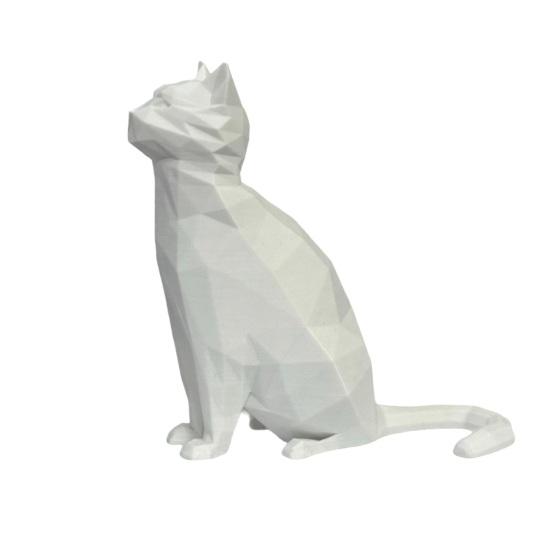 Baizihuahu Geometric Cat Figurine, 3D Printed Low-Poly Sculpture, Modern Artistic Statue for Home Table Shelf Decoration