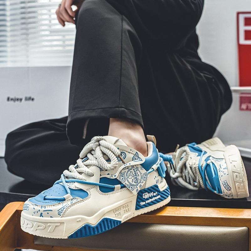 Fashion Sneakers for Men Fashion Brand Casual Shoes Youth Student Skateboard Shoes for Men Lace Up Vulcanized Shoes Platform Shoe Tennis