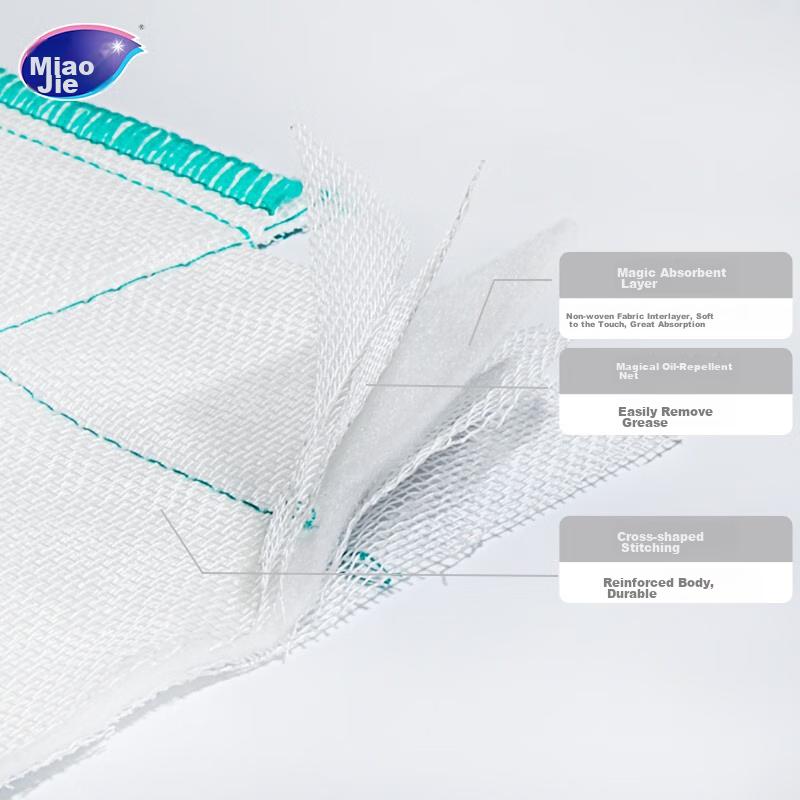 MIAOJIE Cotton Soft Cleaning Cloth, 30*30cm, 12-Pack, Kitchen Dishwashing Cloth, Strong Absorbent Towel, Wipes Grease Off