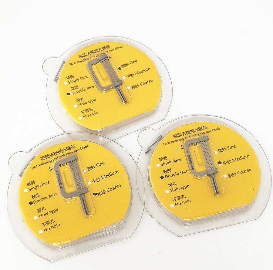 Bandes automatiques de réduction d'émail interproximale dentaire, poignée à Double face, Surface de ponçage en diamant avec trou
