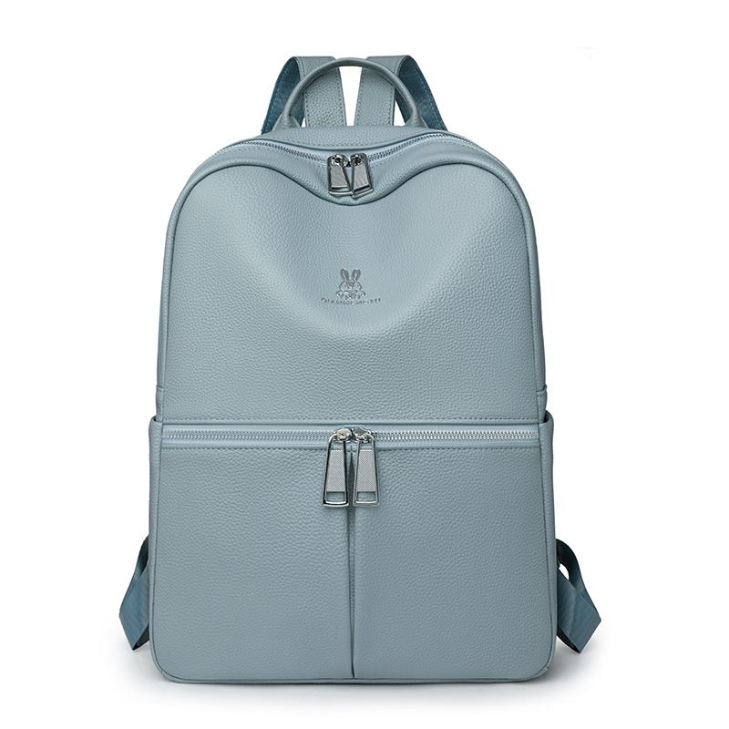 

Женский рюкзак большой вместимости из мягкой кожи, студенческий школьный рюкзак, рюкзак для путешествий на открытом воздухе синий