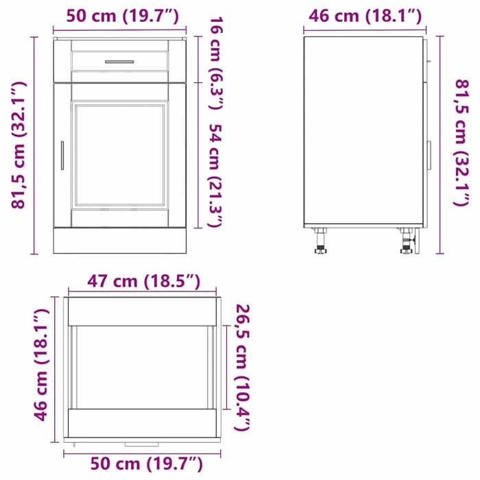 VidaXL Kitchen Cabinet Porto Old Wood Engineered Wood 853965